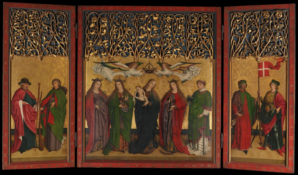 The Burg Weiler Altar Triptych (Altarpiece with the Virgin and Child and Saints) by Master of the Burg Weiler Altarpiece, painting, 1470