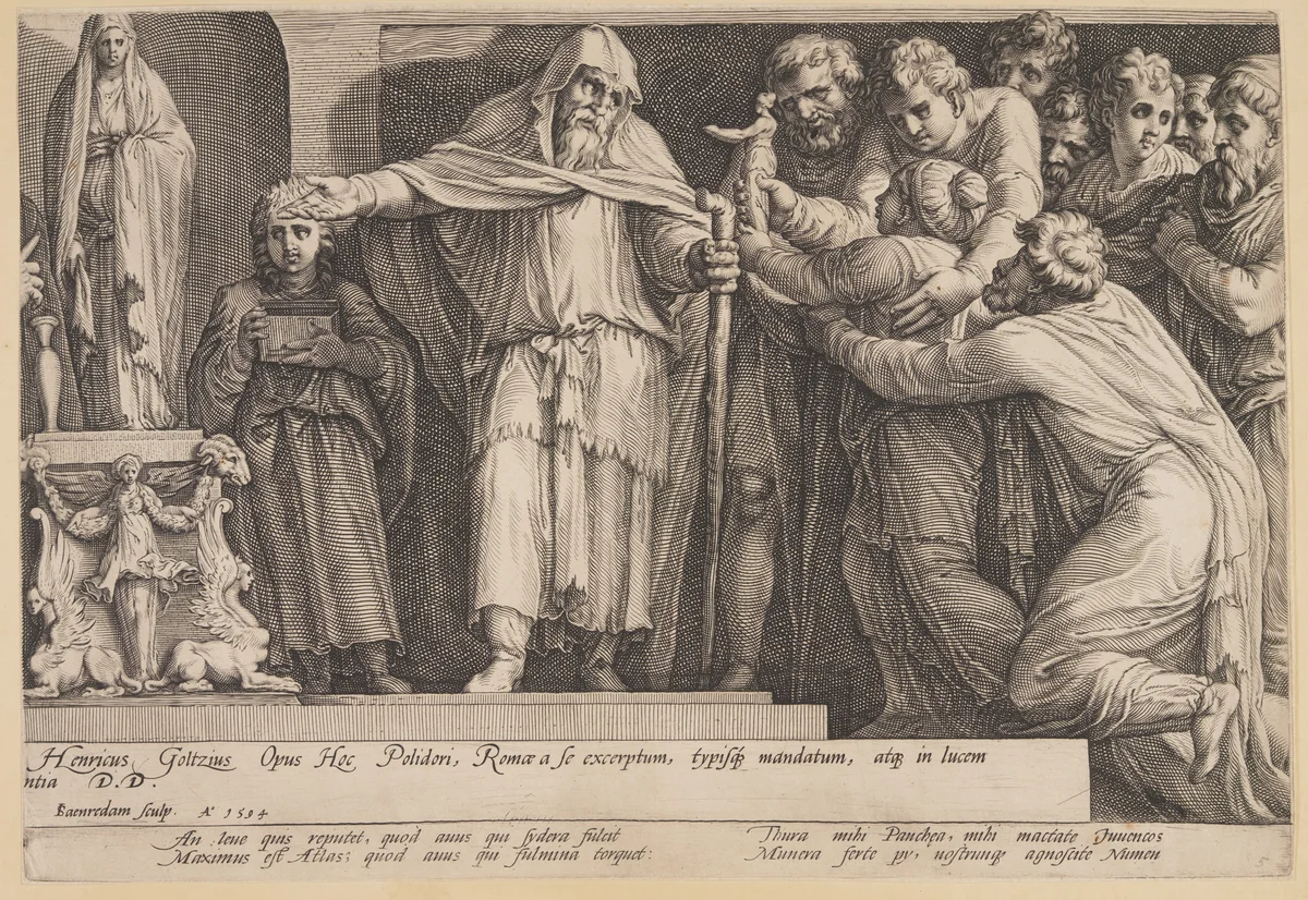 The Punishment of Niobe (Plate 5) by Jan Saenredam, print, 1594