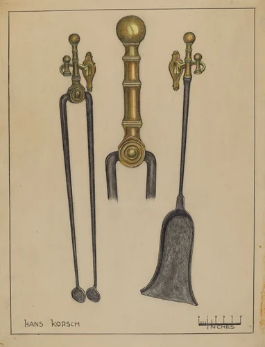 Fireplace Set by Hans Korsch, index of american design, 1935-1942