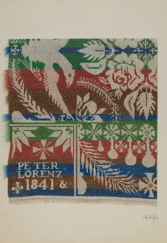 Coverlet by Cornelius Christoffels, index of american design, 1940