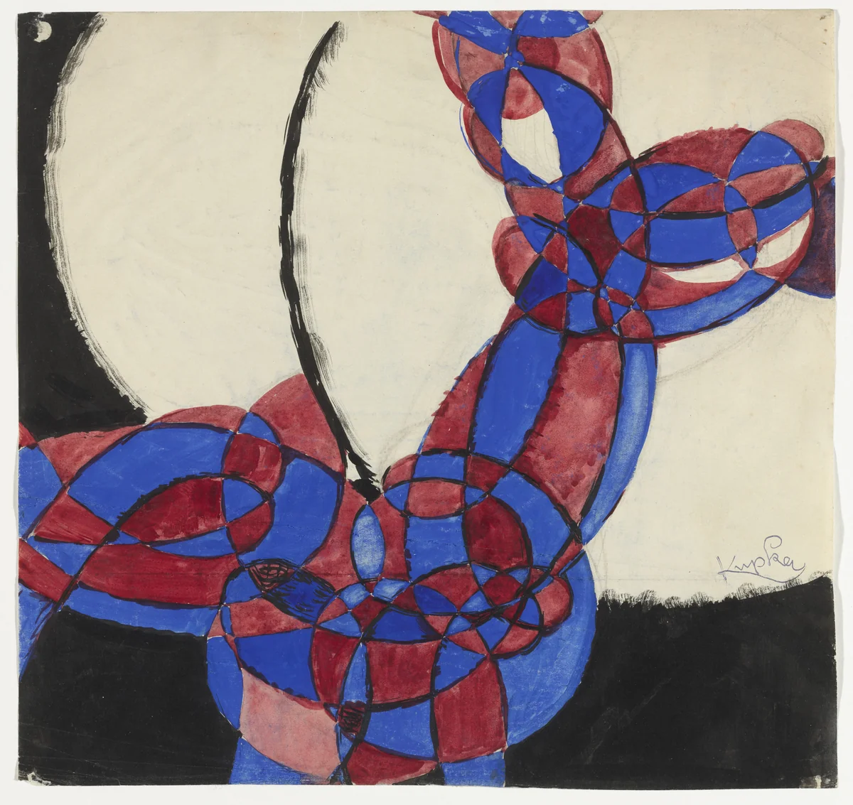 Amorpha: Fugue in Two Colors by František Kupka, drawing, 1912