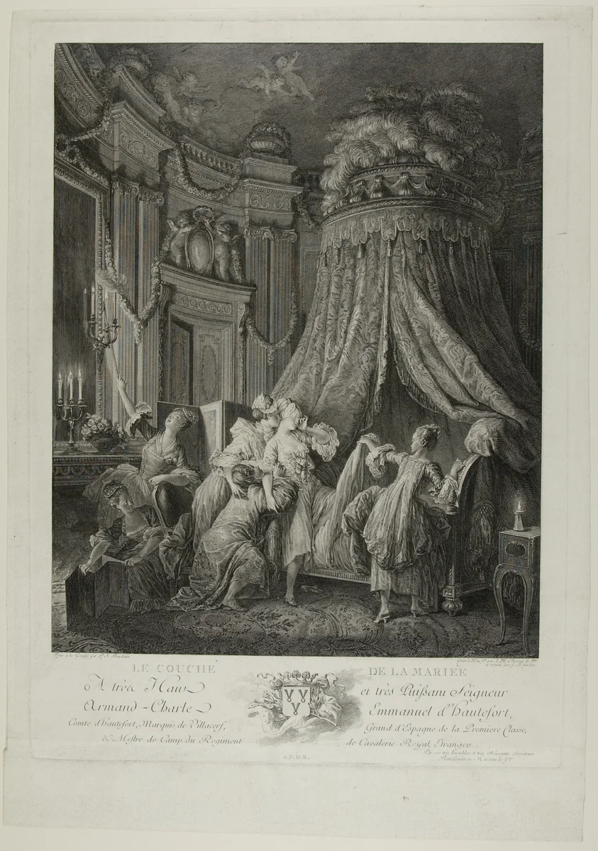 Le Coucher de la Mariee by Jean Michel Moreau, print, 1756-1814