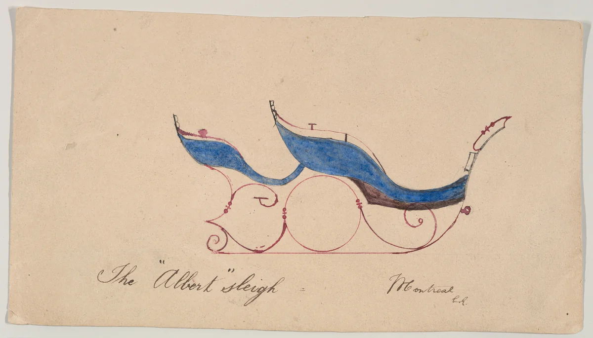 Sleigh (unnumbered) by Brewster & Co., drawing, 1855-1865