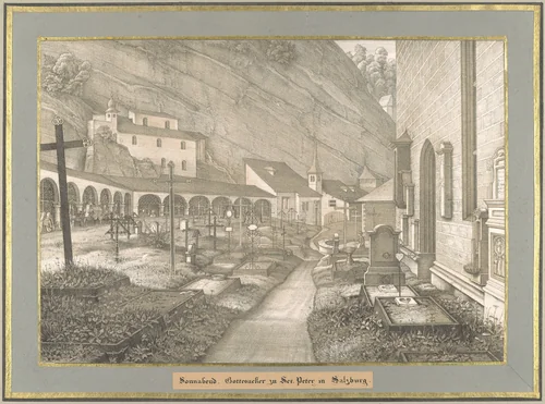 Sonnabend from Sieben Gegenden aus Salzburg und Berchtesgaden Geordnet nach den sieben Tagen der Woche, verbunden durch zwey allegorische Blätter (Seven Places in Salzburg and Berchtesgaden, Arranged According to the Seven Days of the Week) by Ferdinand Olivier, print, 1800-1841