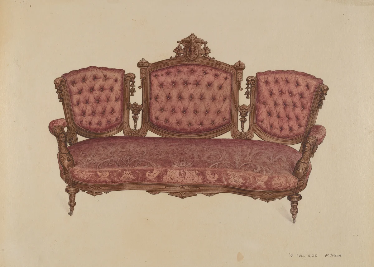 Sofa by Paul Ward, index of american design, 1936