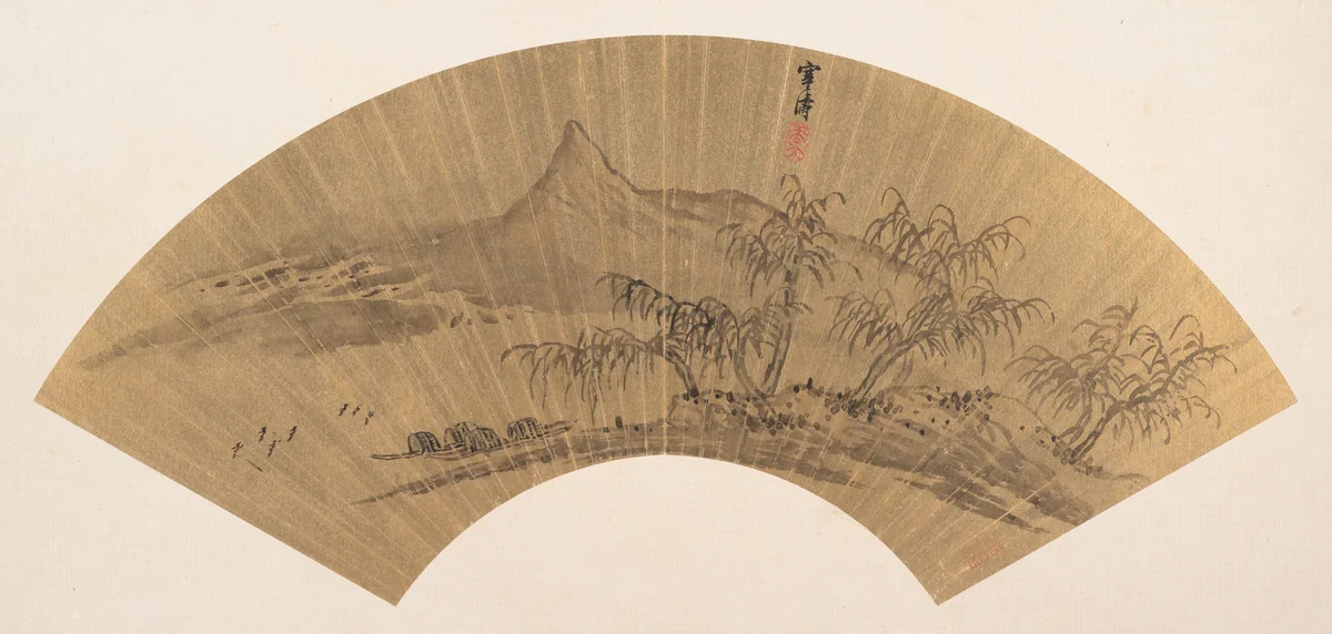 Riverscape with moored boats by Wu Shantao, painting, 1667-1710