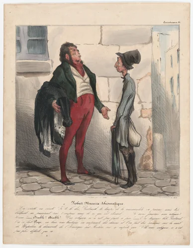 Plate 35: Robert Macaire schismatic, from 'Caricaturana,' published in Les Robert Macaires by Honoré Daumier, print, 1838