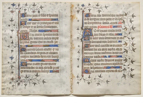 Bifolio from a Book of Hours: Text (verso) by Boucicaut Master, manuscript, 1410-1420