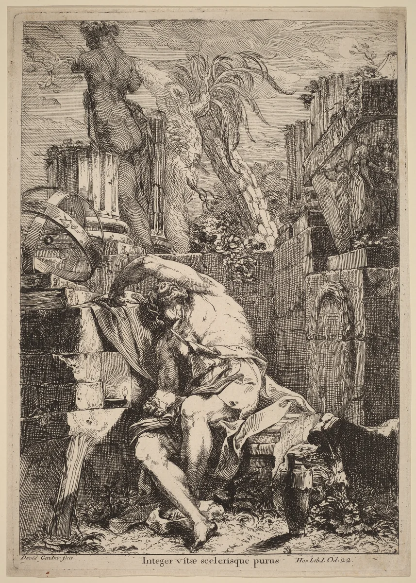 Democritus by Giovanni David, print, 1775