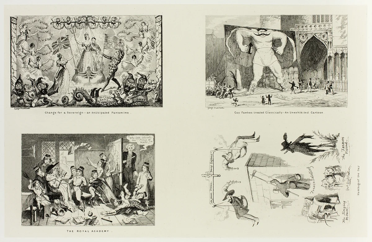Change for a Sovereign - an Anticipated Pantomime from George Cruikshank's Steel Etchings to The Comic Almanacks: 1835-1853 (top left) by George Cruikshank, print, 1844