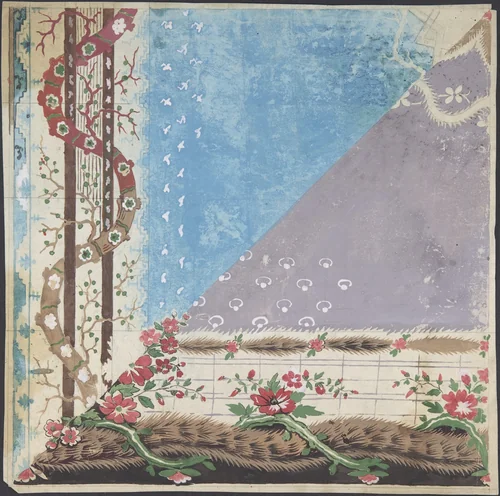 Two Alternate Decorative Designs for Ceiling by anonymous, drawing, 1800-1900