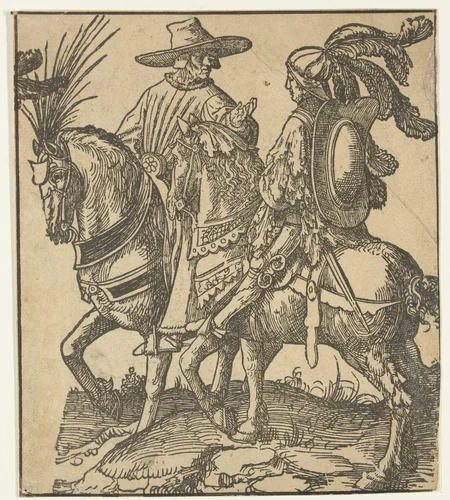 Twee ruiters by Unknown, print, 1518-1533