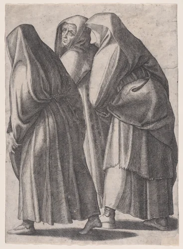 The Three Holy Women Going to the Sepulchre by Agostino Veneziano, print, 1514-1536