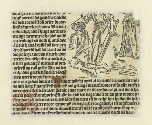 De onthoofding van Gerard van Velsen by anonymous, print, 1517