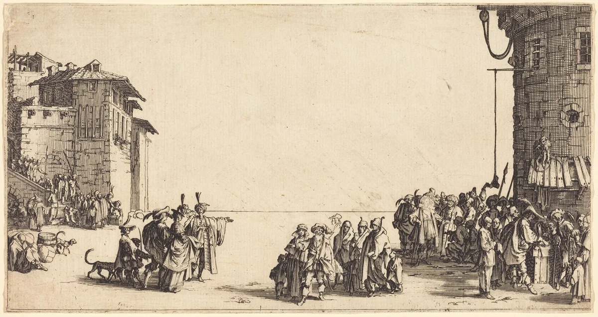 The Slave Market by Jacques Callot, print, 1620