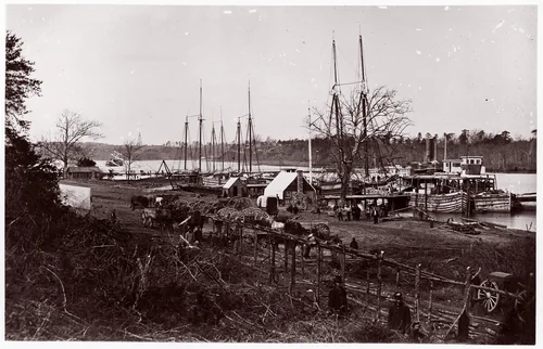 Obstructions in James River near Drewry's Bluff by William Frank Browne, photograph, 1861-1865