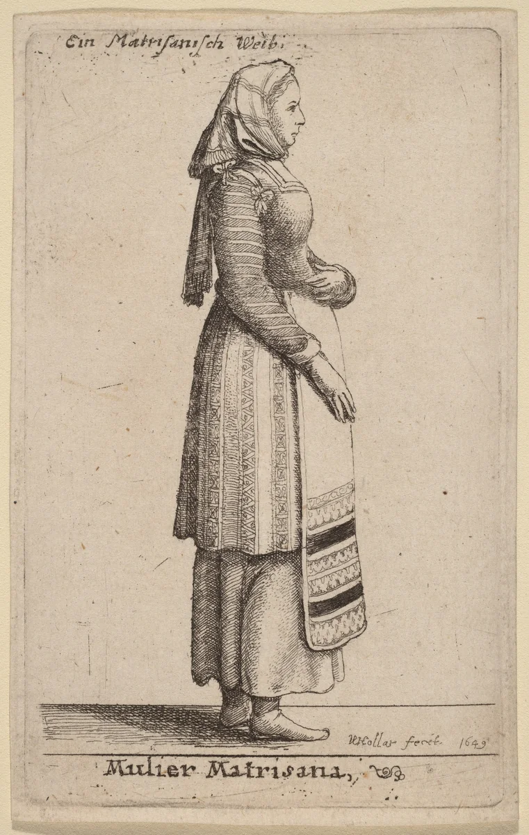 Mulier Matrisana by Wenceslaus Hollar, print, 1649