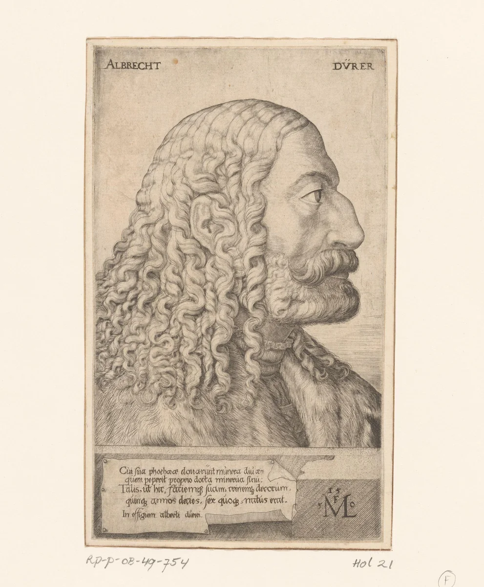 Portret van Albrecht Dürer by Unknown, print, 1550