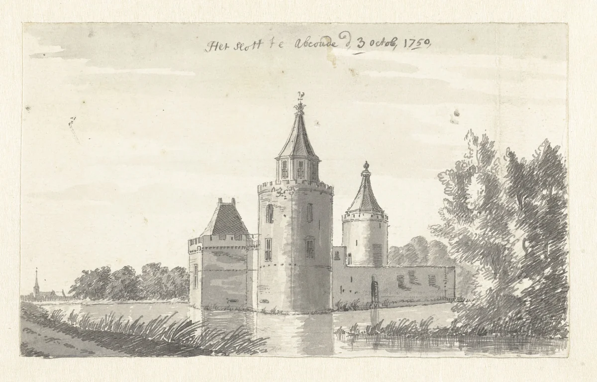 Het slot te Abcoude by Jan de Beijer, drawing, 1750