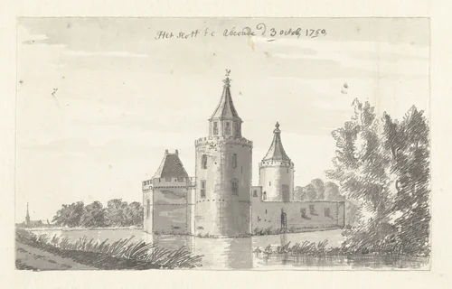 Het slot te Abcoude by Jan de Beijer, drawing, 1750