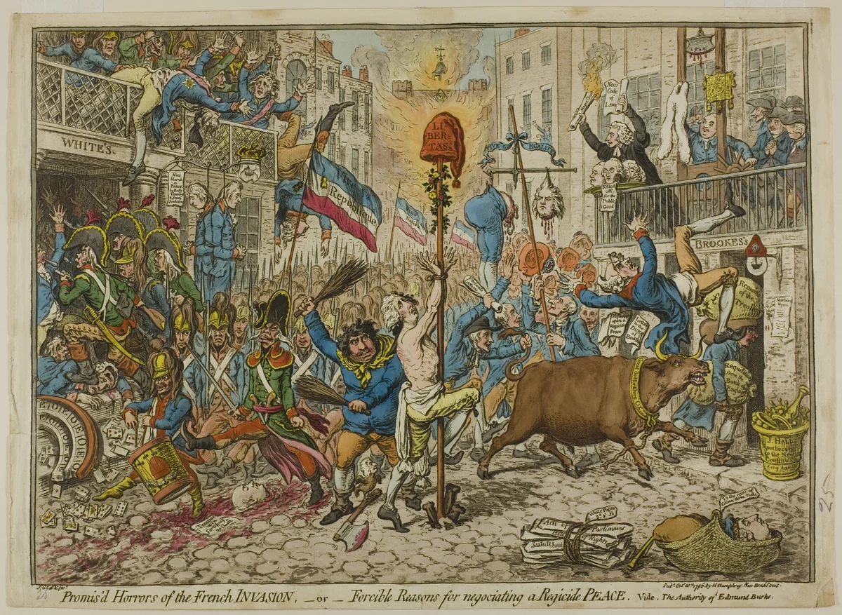 Promis'd Horrors of the French Invasion by James Gillray, print, 1796