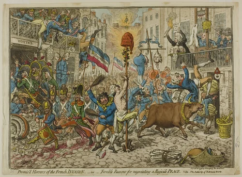 Promis'd Horrors of the French Invasion by James Gillray, print, 1796