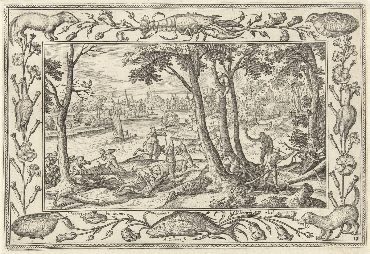 Berenjacht by Unknown, print, 1582-1586