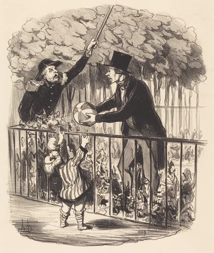 Mais puisque j'vous dis que c'est son ballon... by Honoré Daumier, print, 1847