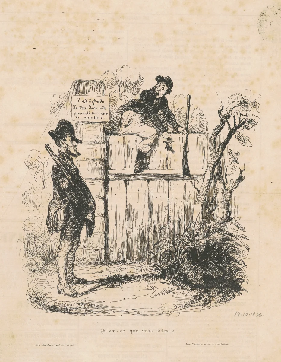 Qu'est-ce que vous faites la... by Honoré Daumier, print, 1836