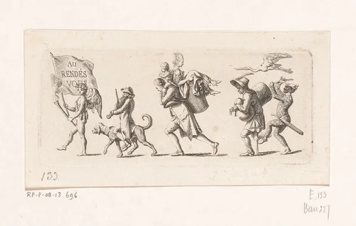 Naar huis brengen van de bruid by Daniel Nikolaus Chodowiecki, print, 1775