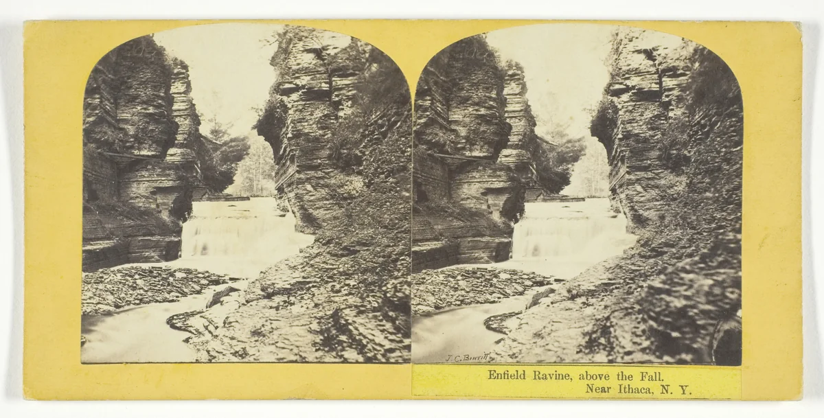 Enfield Ravine, above the Fall. Near Ithaca, N.Y. by J. C. Burritt, photograph, 1860-1865