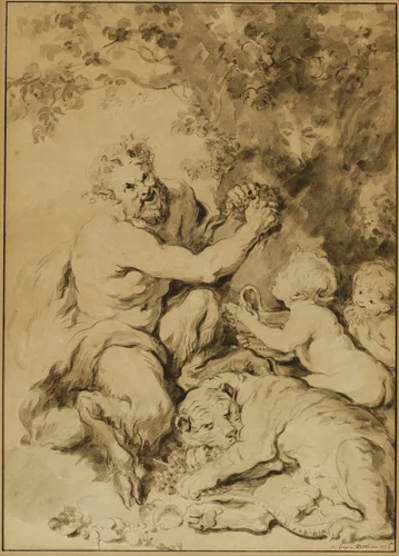 Satyr Pressing Grapes Beside a Tiger by Jean-Honoré Fragonard
Peter Paul Rubens, drawing, 1774