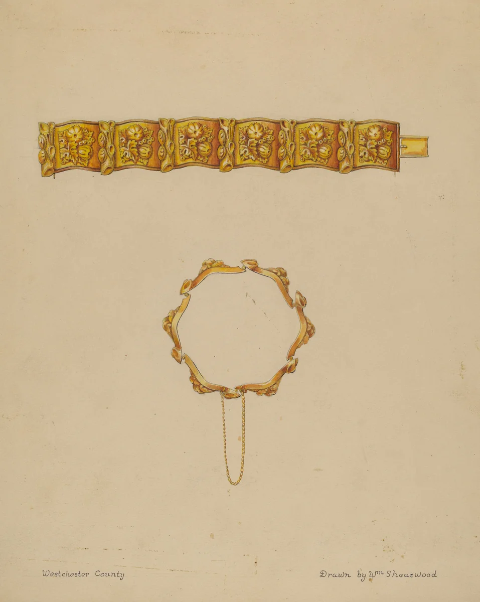 Bracelet by William P. Shearwood, index of american design, 1936