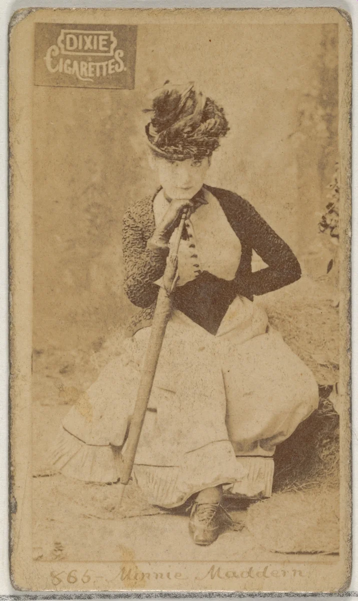 Card 865, Minnie Maddern, from the Actors and Actresses series (N45, Type 7) for Dixie Cigarettes by Allen & Ginter, photograph, 1885-1891