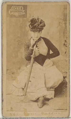 Card 865, Minnie Maddern, from the Actors and Actresses series (N45, Type 7) for Dixie Cigarettes by Allen & Ginter, photograph, 1885-1891