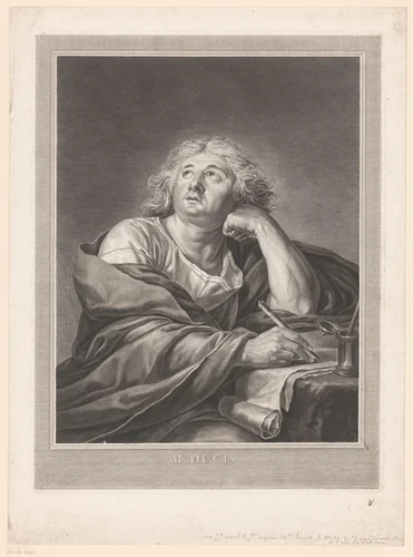 Portret van Jean-Francois Ducis by Jean Jacques Avril, print, 1781-1835