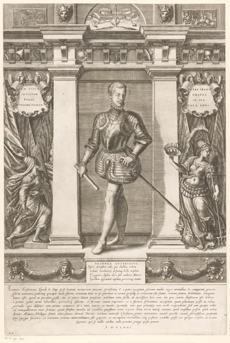 Portret van Don Juan van Oostenrijk by Gaspare Oselli, print, 1569