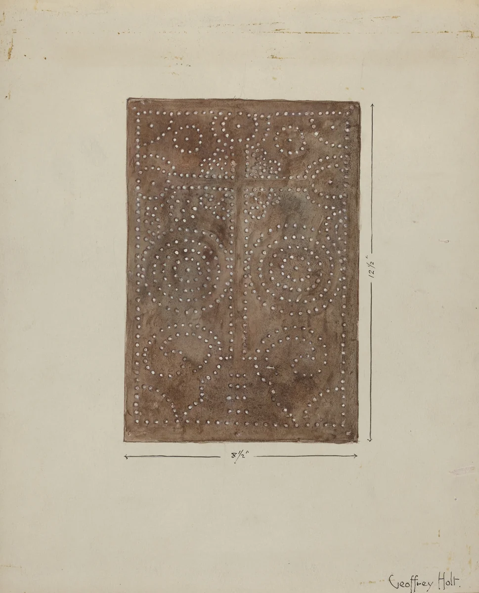 Pierced Metal Screen from Confessional by Geoffrey Holt, index of american design, 1936