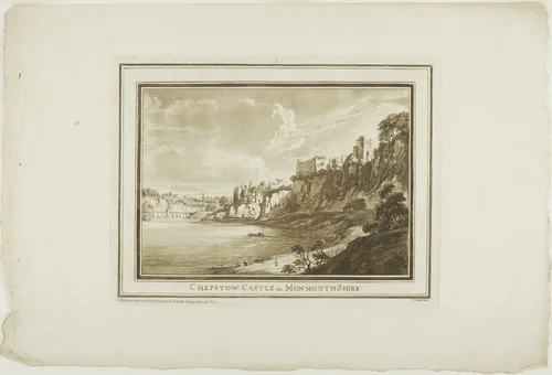 Chepstow Castle in Monmouth Shire, plate one from Twelve Views in South Wales by Paul Sandby, print, 1775