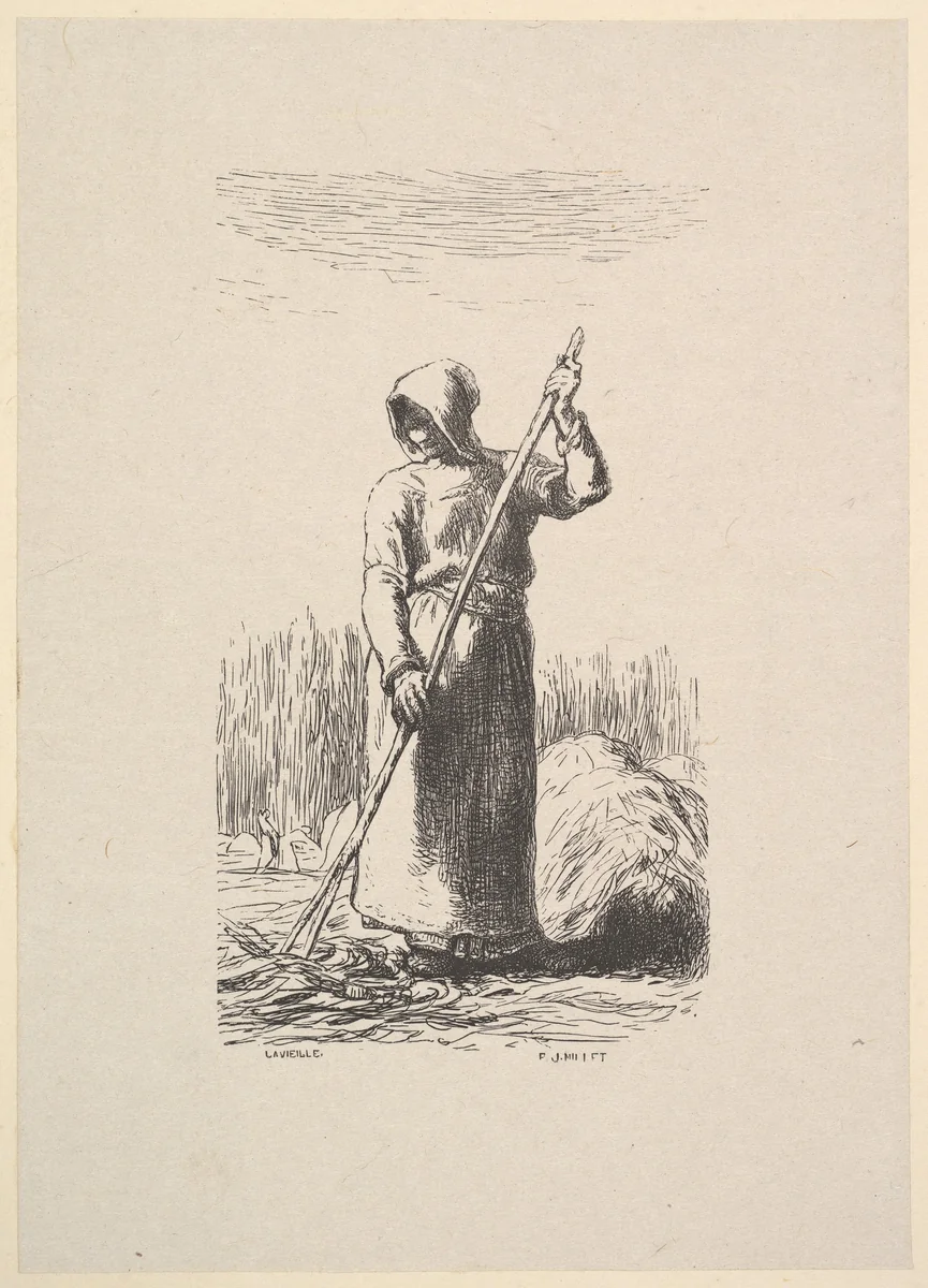 The Raker by Jean-François Millet, print, 1853