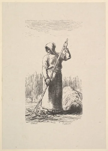 The Raker by Jean-François Millet, print, 1853