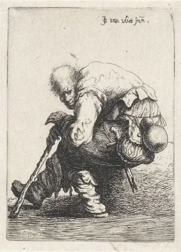 Zittende bedelaar by Jan Gillisz van Vliet, print, 1632