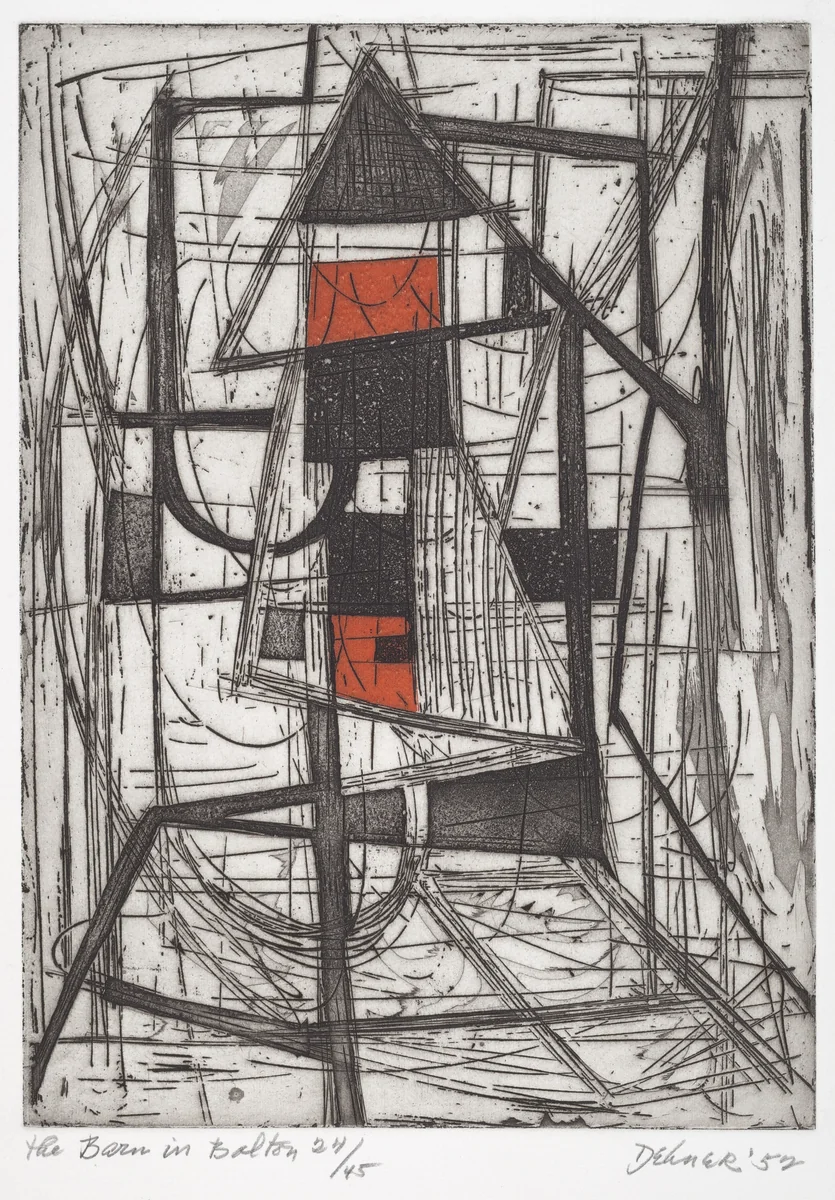 The Barn in Bolton by Dorothy Dehner, print, 1952