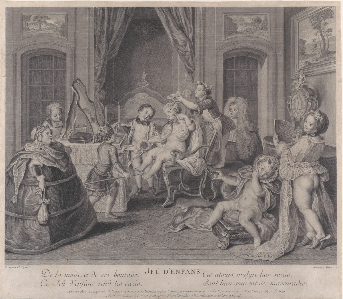 Children's Games (Jeux des Enfants) by Bernard Lepicié, print, 1731