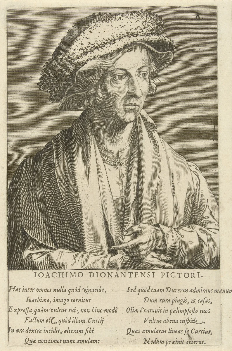 Portret van de schilder Joachim Patinier by Unknown, print, 1565