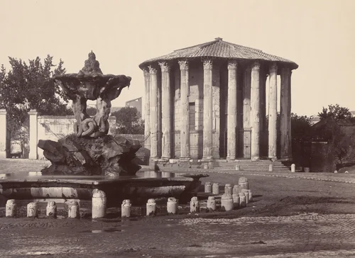 Temple of Vesta and Fountain, Rome by James Anderson, photograph, 1860-1869