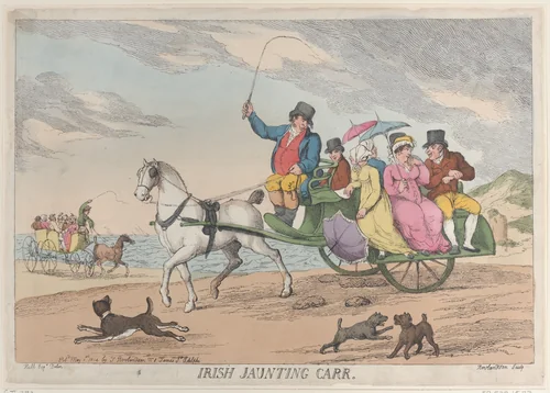 Irish Jaunting Car by Thomas Rowlandson, print, 1814