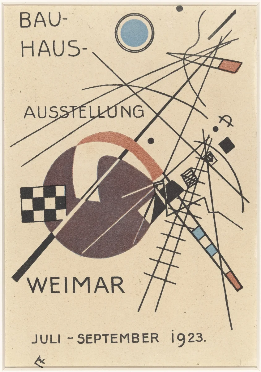 Postcard for "Bauhaus Exhibition Weimar July - September 1923" by Wassily Kandinsky, design, 1923