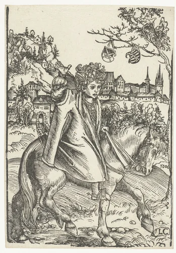 Jongen te paard by Unknown, print, 1506