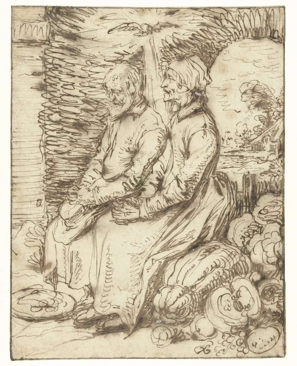 Vreedsamich Paer by Jacques de Gheyn, drawing, 1605-1615
